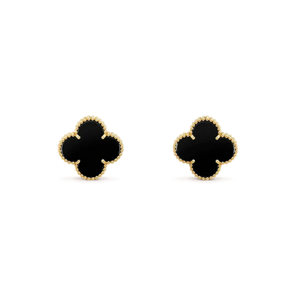 [CharmAmor]CLOVER MEDIUM 1 MOTIFS  ONYX STUD EARRINGS