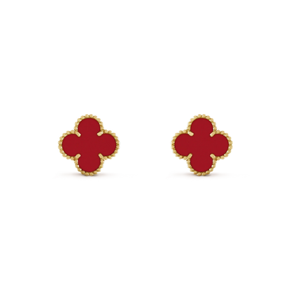 [CharmAmor]CLOVER MINI 9.5MM CARNELIAN EARRINGS