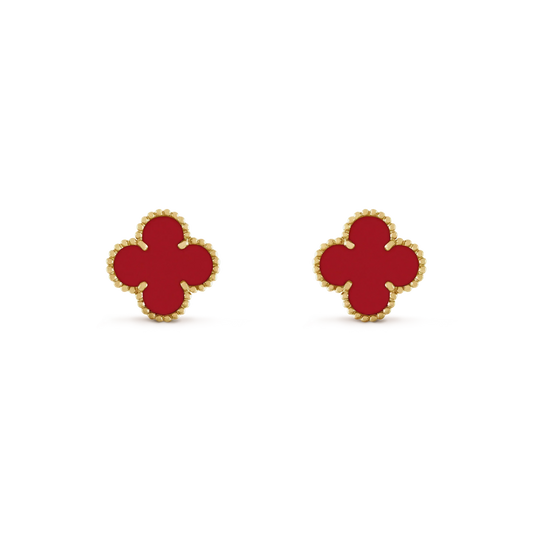 [CharmAmor]CLOVER MINI 9.5MM CARNELIAN EARRINGS