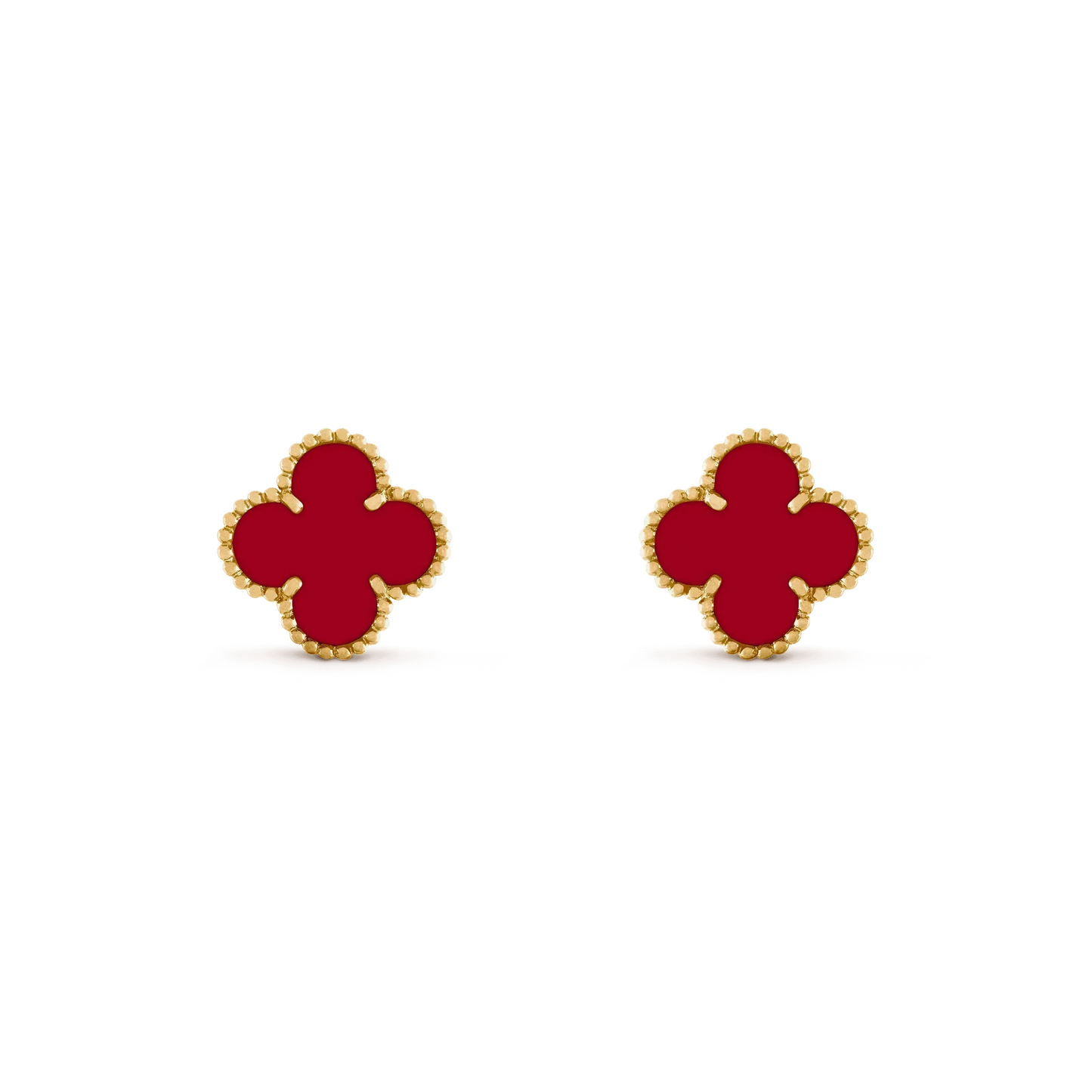 [CharmAmor]CLOVER MEDIUM 1 MOTIFS CARNELIAN  EARRINGS