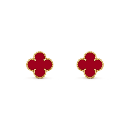 [CharmAmor]CLOVER MEDIUM 1 MOTIFS CARNELIAN  EARRINGS