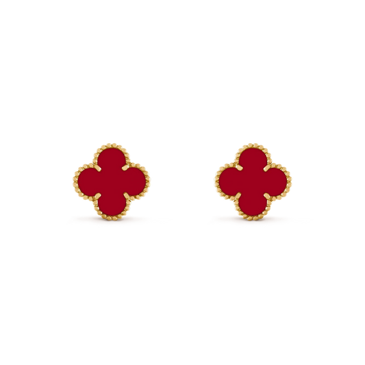 [CharmAmor]CLOVER MEDIUM 1 MOTIFS CARNELIAN  EARRINGS