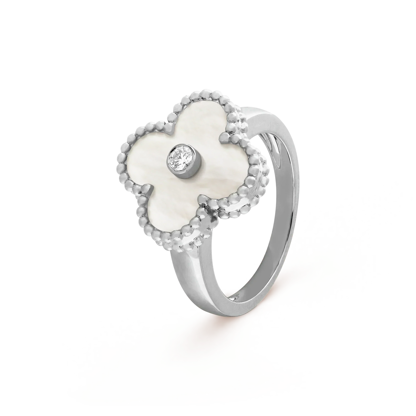 [CharmAmor]CLOVER SILVER MOP DIAMOND RING