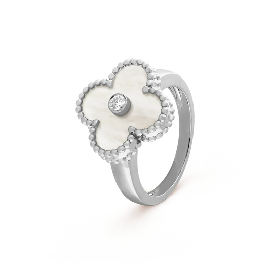 [CharmAmor]CLOVER SILVER MOP DIAMOND RING