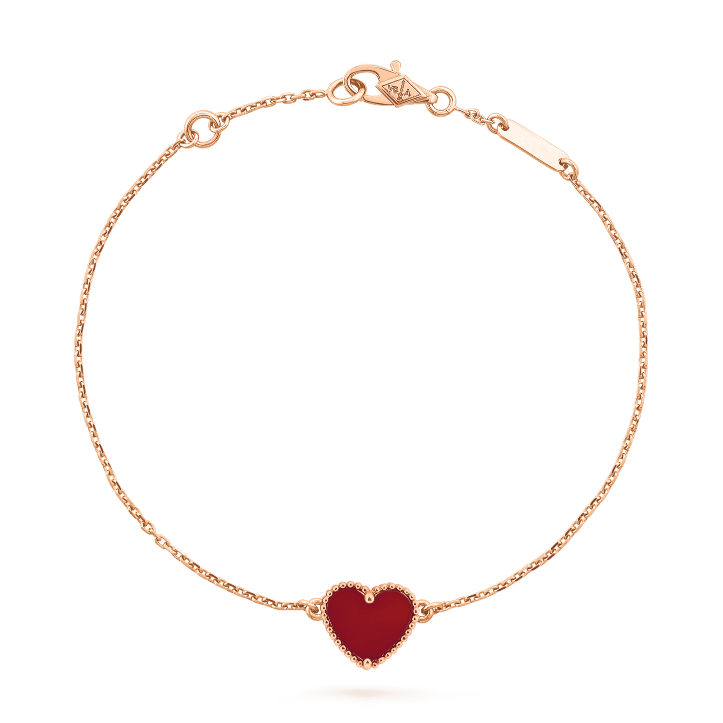[CharmAmor]HEART CARNELIAN PINK GOLD BRACELET