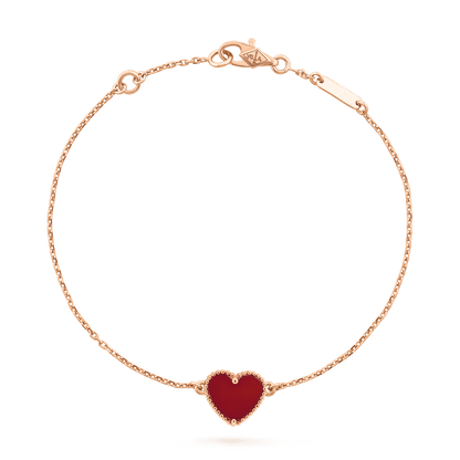 [CharmAmor]HEART CARNELIAN PINK GOLD BRACELET