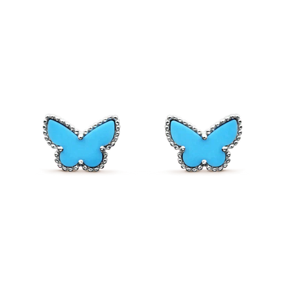 [CharmAmor]BUTTERFLY TURQUOISE EARRINGS SILVER