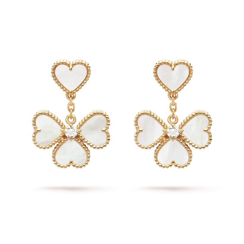 [CharmAmor]CLOVER SWEET WHITE MOP EARRINGS