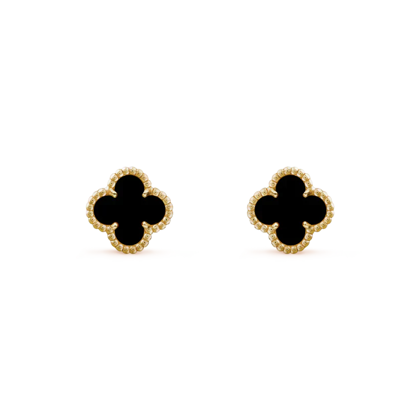 [CharmAmor]CLOVER MINI 9.5MM BLACK MOP EARRINGS