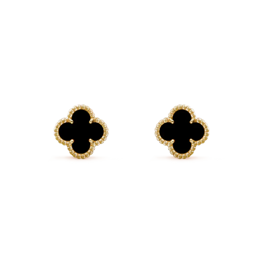 [CharmAmor]CLOVER MINI 9.5MM BLACK MOP EARRINGS
