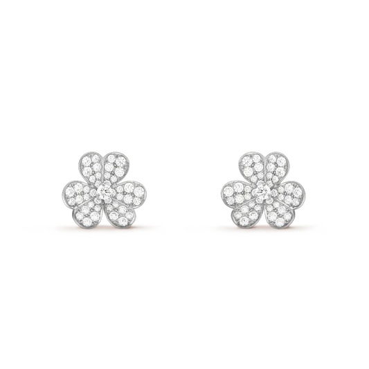 [CharmAmor]CLOVER COMOS DIAMOND EARRINGS SILVER
