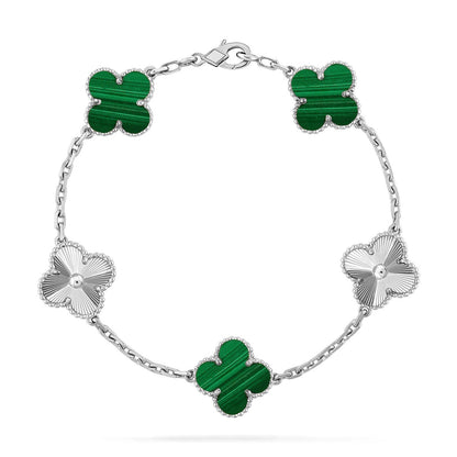 [CharmAmor] CLOVER 5 MOTIF MALACHITE BRACELET COLLECTION