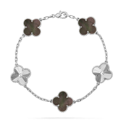 [CharmAmor] CLOVER 5 MOTIF GRAY MOP BRACELET COLLECTION