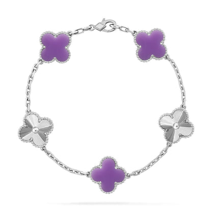 [CharmAmor] CLOVER 5 MOTIF LIGHT PURPLE BRACELET COLLECTION