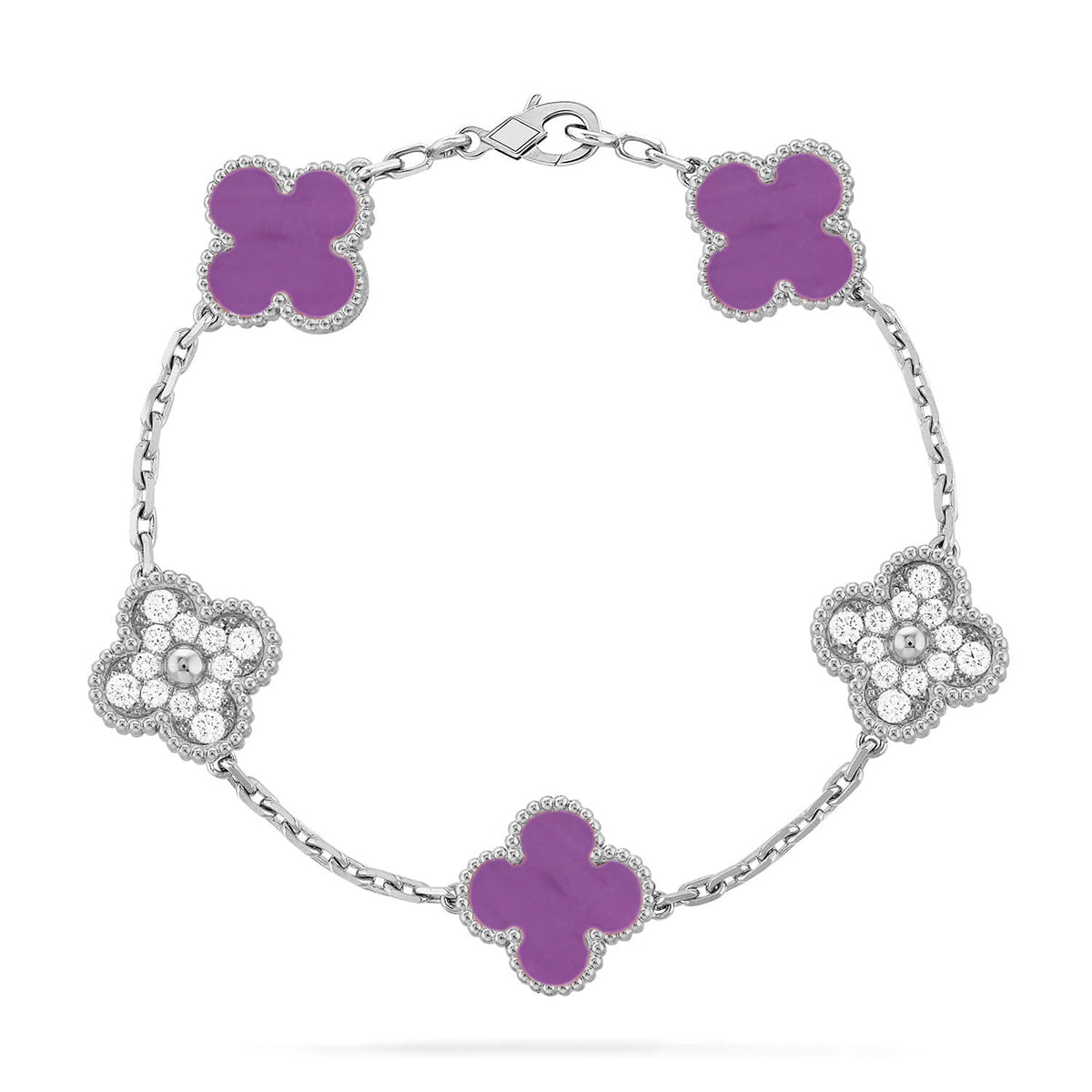 [CharmAmor] CLOVER 5 MOTIF VIOLET BRACELET COLLECTION