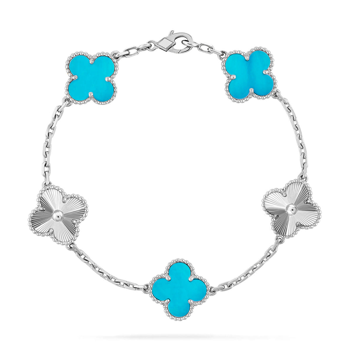 [CharmAmor] CLOVER 5 MOTIF TURQUOISE BRACELET COLLECTION