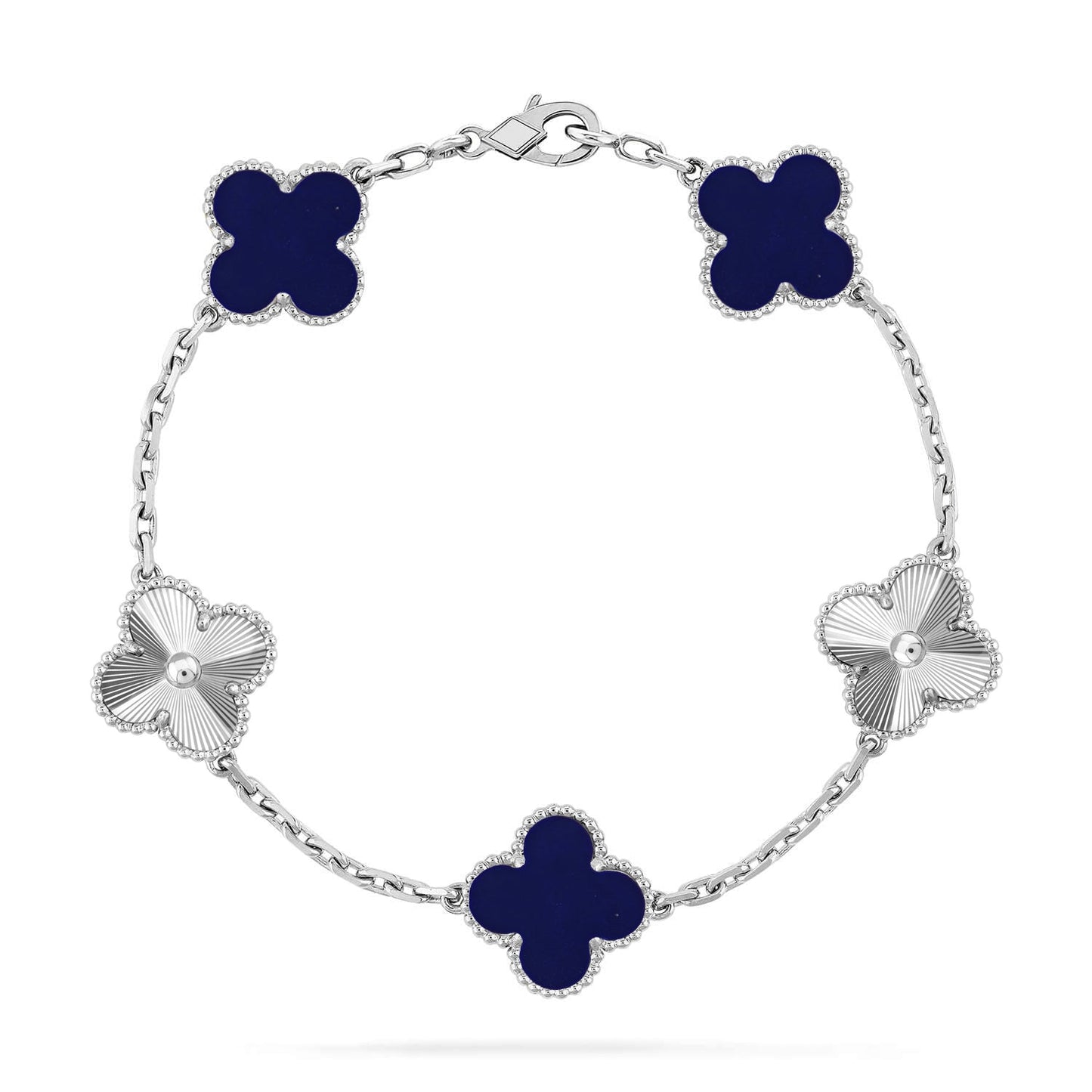 [CharmAmor] CLOVER 5 MOTIF LAPIS LAZULI BRACELET COLLECTION
