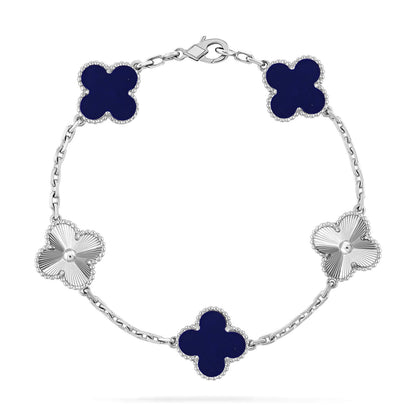 [CharmAmor] CLOVER 5 MOTIF LAPIS LAZULI BRACELET COLLECTION
