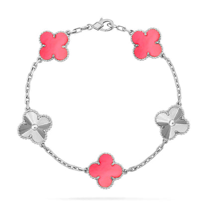 [CharmAmor] CLOVER 5 MOTIFS  PINK MOP BRACELET COLLECTION