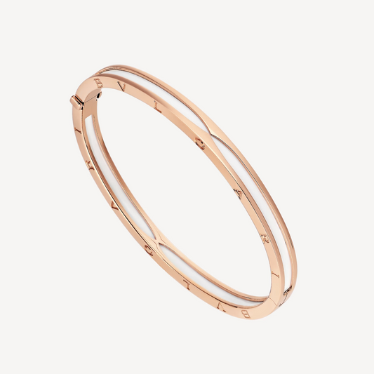 [CharmAmor]ZERO 1 PINK GOLD WITH WHITE CERAMIC BRACELET