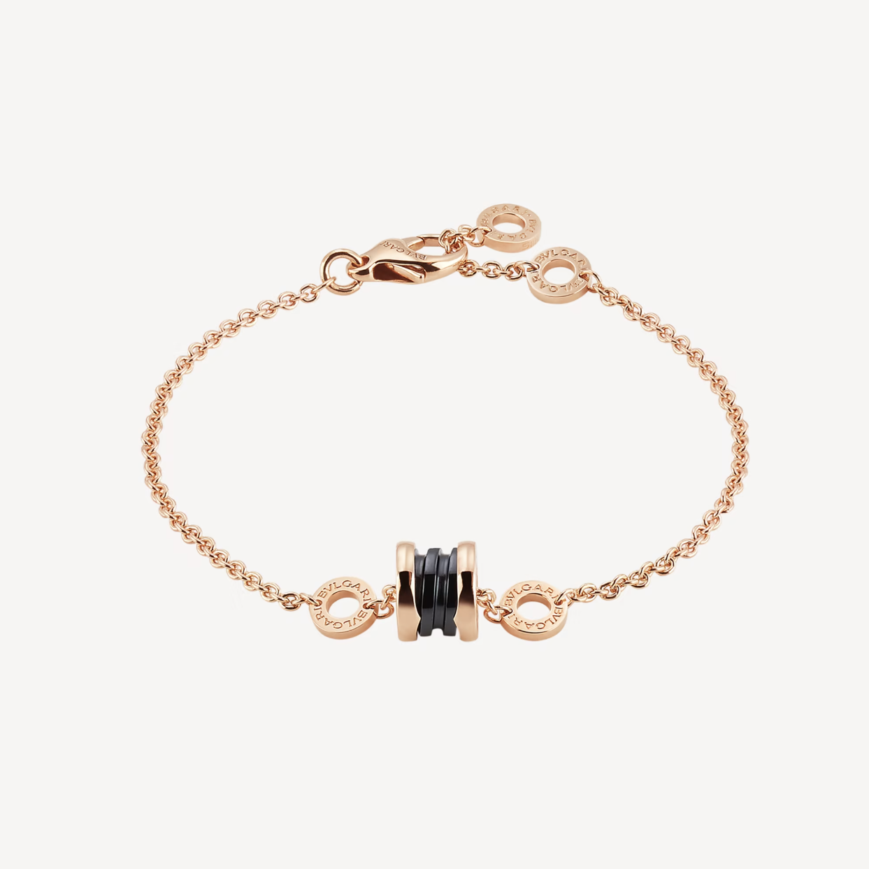 [CharmAmor]ZERO 1 SOFT PINK GOLD AND BLACK CERAMIC BRACELET