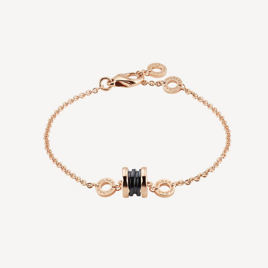 [CharmAmor]ZERO 1 SOFT PINK GOLD AND BLACK CERAMIC BRACELET