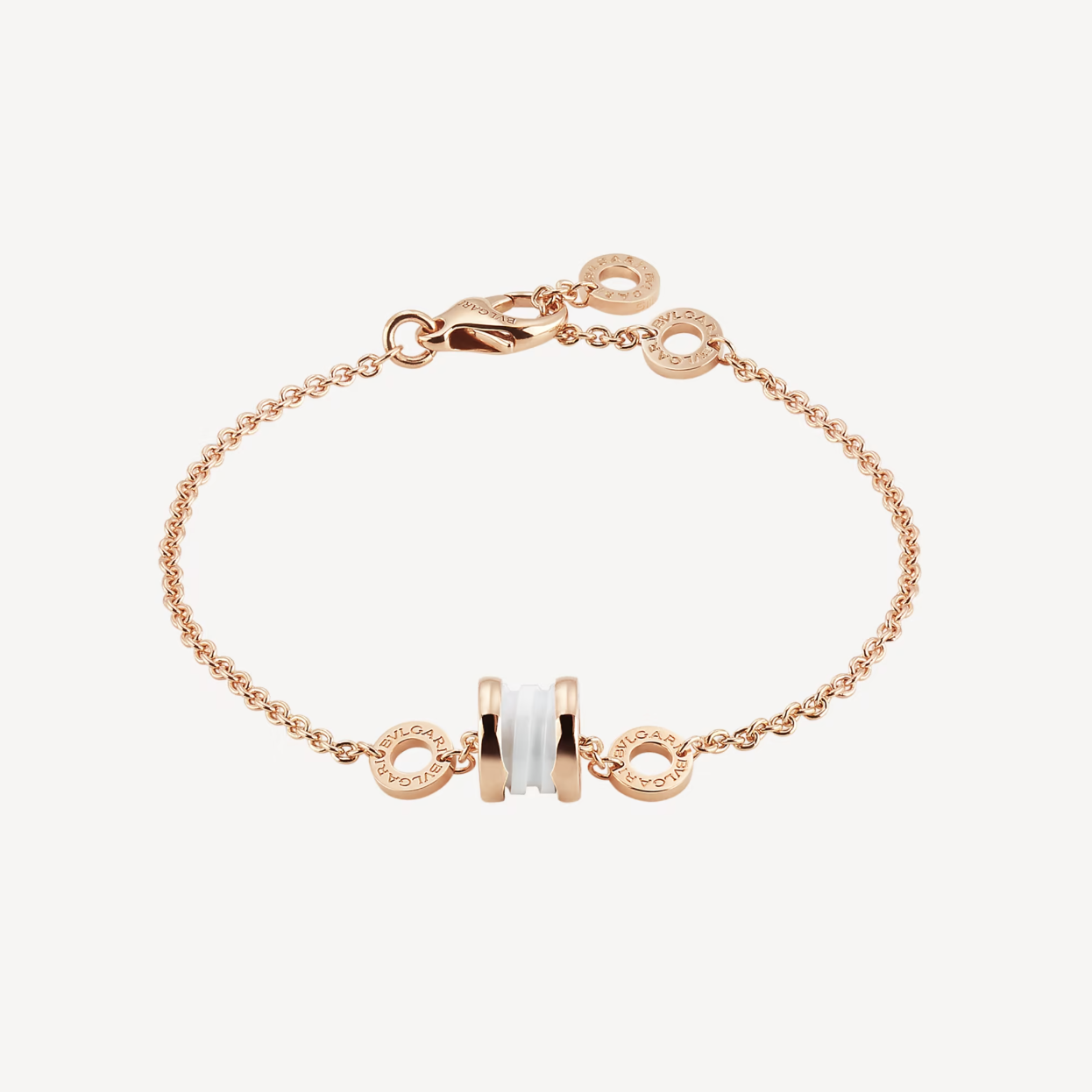 [CharmAmor]ZERO 1 SOFT PINK GOLD AND WHITE CERAMIC BRACELET