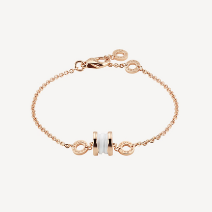 [CharmAmor]ZERO 1 SOFT PINK GOLD AND WHITE CERAMIC BRACELET