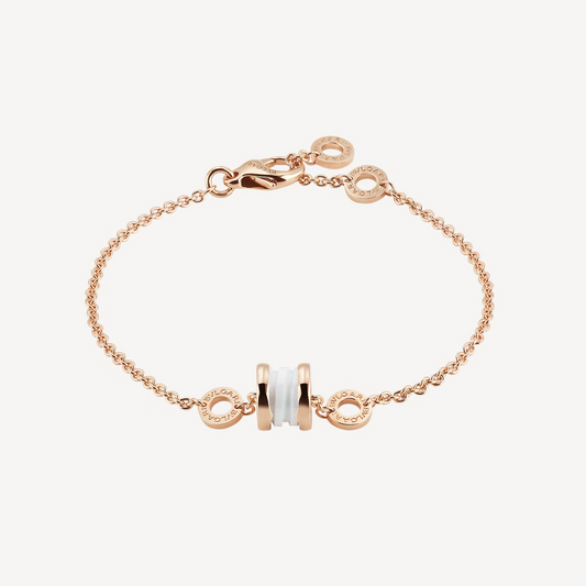 [CharmAmor]ZERO 1 SOFT PINK GOLD AND WHITE CERAMIC BRACELET