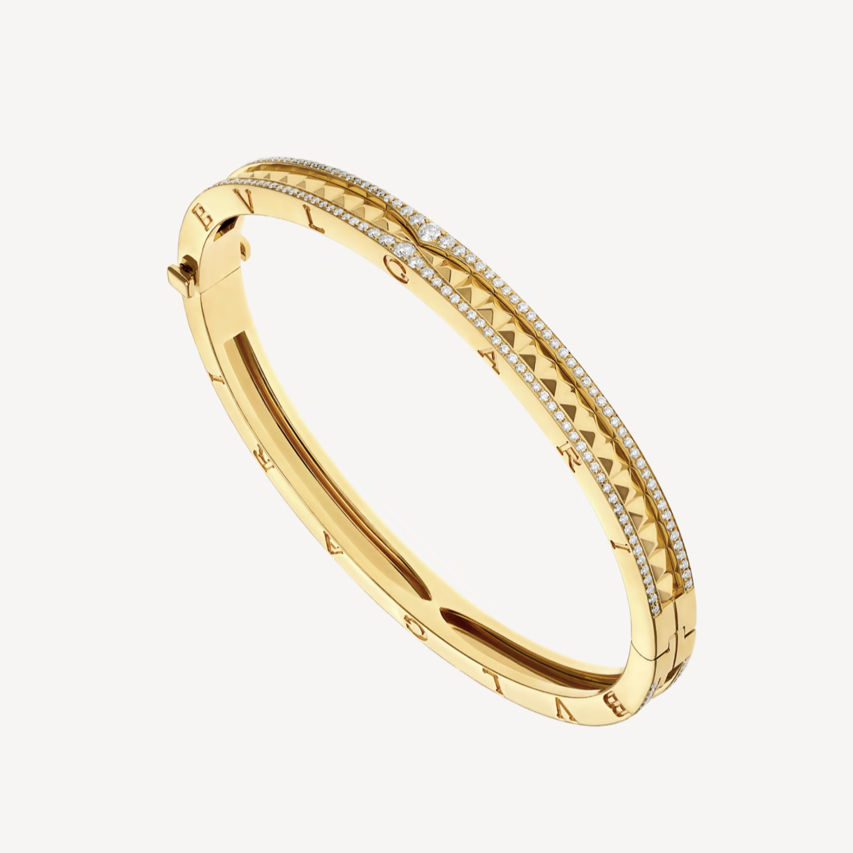 [CharmAmor]ZERO 1 SPIRAL AND PAVED DIAMOND GOLD BRACELET