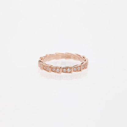 [CharmAmor]SERPENTI RING PINK GOLD DIAMOND PAVED 3MM