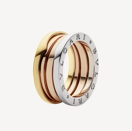 [CharmAmor]ZERO 1 THREE-BAND ROSE WHITE AND YELLOW RING