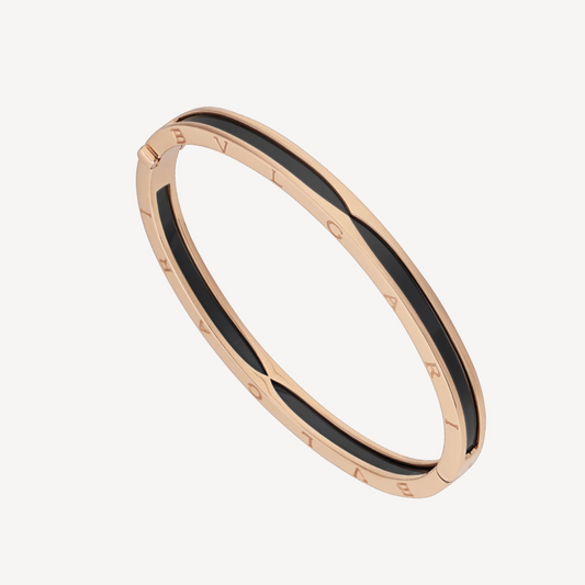 [CharmAmor]ZERO 1 PINK GOLD WITH BLACK CERAMIC BRACELET