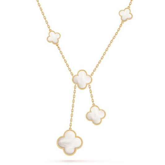 [CharmAmor]CLOVER MOTHER OF PEARL NECKLACE 6 MOTIF