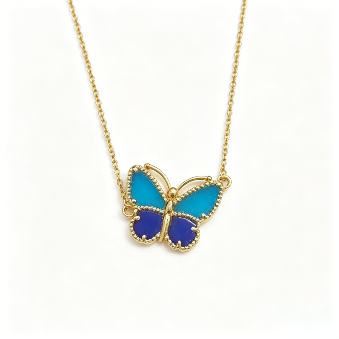[CharmAmor]2026 NEW STYLE LUCKY SPRING BUTTERFLY 1 MOTIFS FLOWER NECKLACE