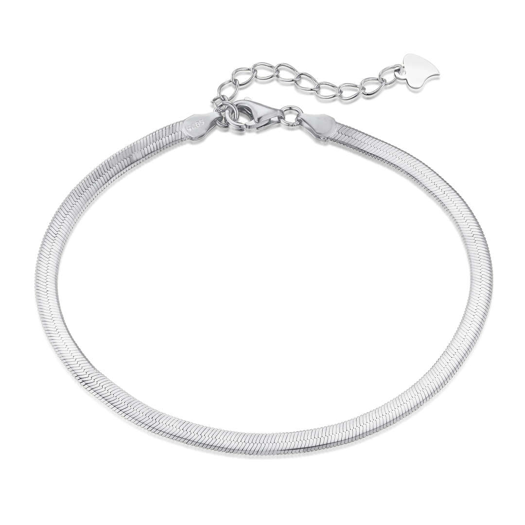 [CharmAmor]Flat Snake Bone Chain Blade Necklace
