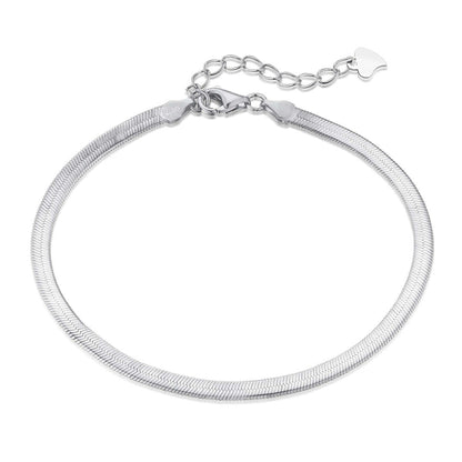 [CharmAmor]Flat Snake Bone Chain Blade Necklace
