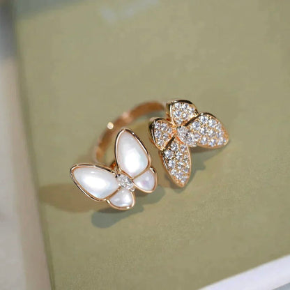 [CharmAmor]TWIN BUTTERFLY DIAMOND MOP RING