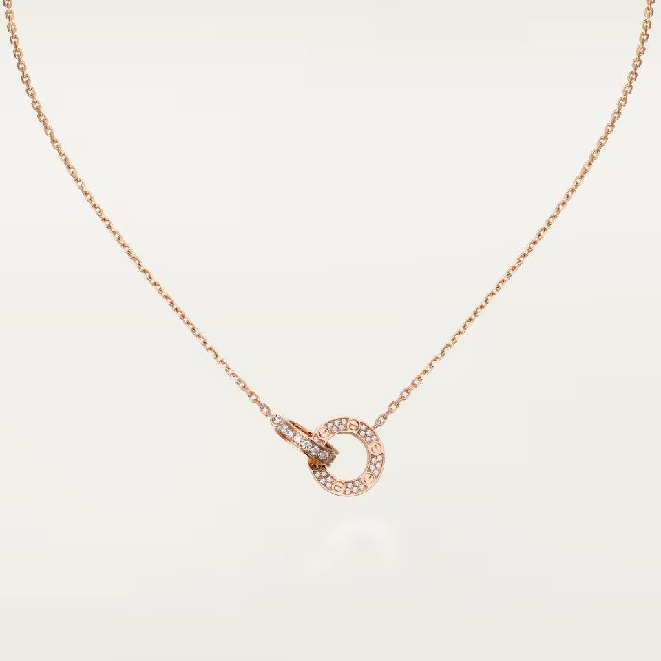 [CharmAmor]LOVE  FULL DIAMOND PENDANT NECKLACE