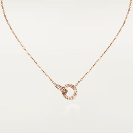 [CharmAmor]LOVE  FULL DIAMOND PENDANT NECKLACE