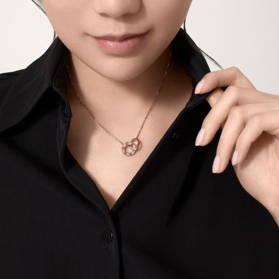 [CharmAmor]LOVE  FULL DIAMOND PENDANT NECKLACE