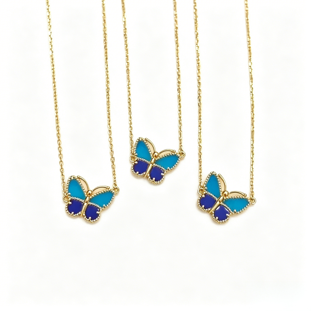 [CharmAmor]2026 NEW STYLE LUCKY SPRING BUTTERFLY 1 MOTIFS FLOWER NECKLACE