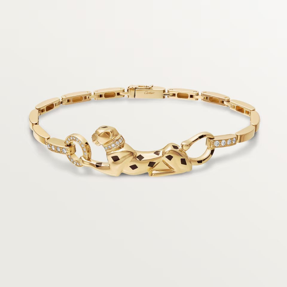 [CharmAmor]PANTHERE HALF DIAMOND ON CHAIN BRACELET