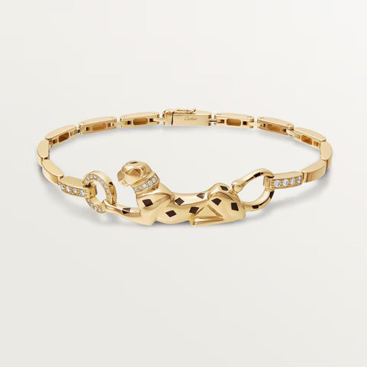 [CharmAmor]PANTHERE HALF DIAMOND ON CHAIN BRACELET