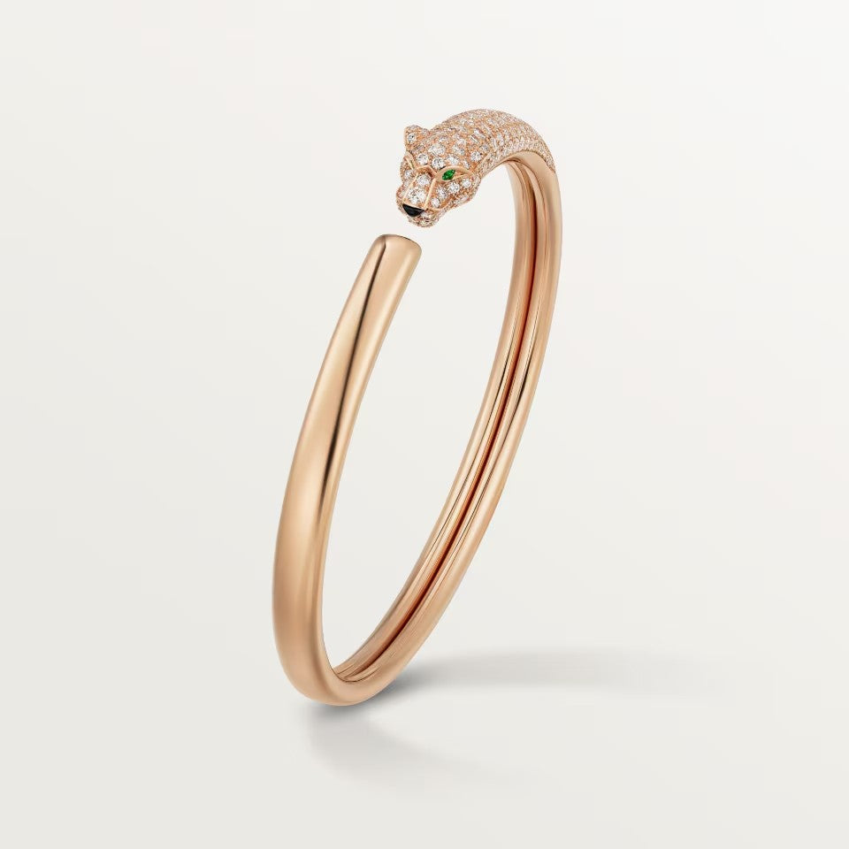 [CharmAmor]PANTHERE HALF DIAMOND OPEN BRACELET