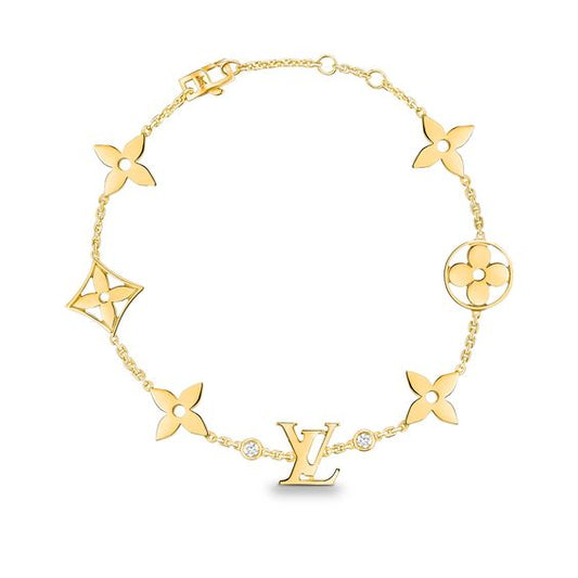 [CharmAmor]STAR AND SUN 7 MOTIFS GOLD BRACELET