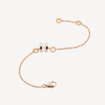 [CharmAmor]ZERO 1 SOFT PINK GOLD AND WHITE CERAMIC BRACELET