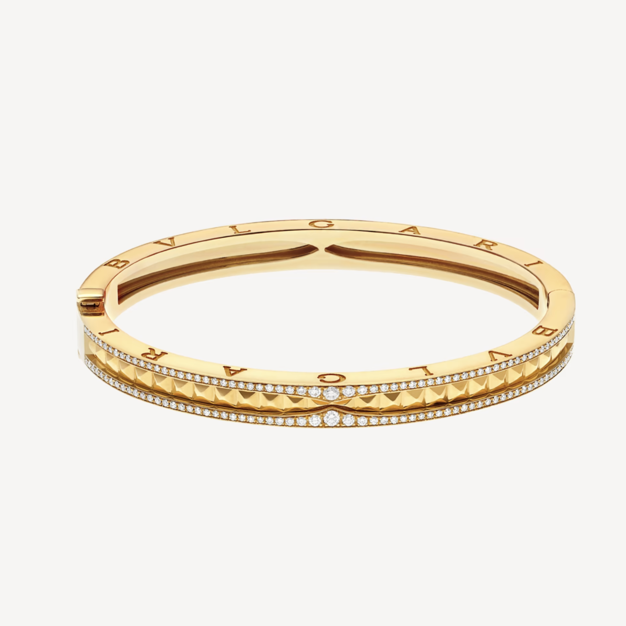 [CharmAmor]ZERO 1 SPIRAL AND PAVED DIAMOND GOLD BRACELET