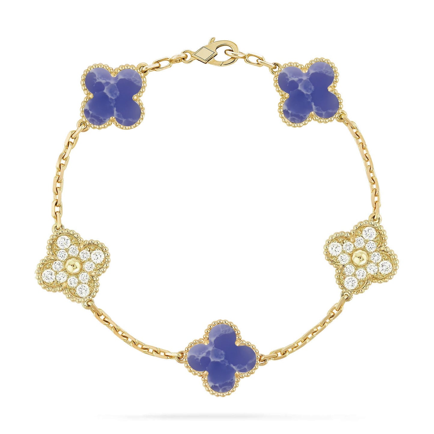 [CharmAmor] CLOVER 5 MOTIF BLUE VEINS BRACELET COLLECTION