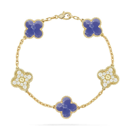 [CharmAmor] CLOVER 5 MOTIF BLUE VEINS BRACELET COLLECTION